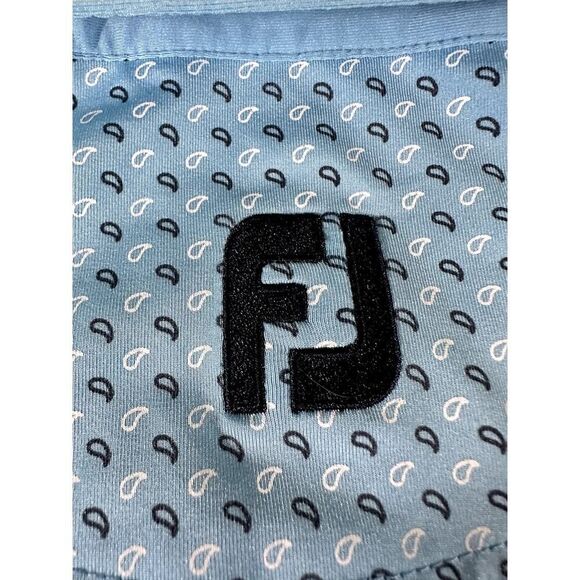 Footjoy Golf Polo Mens Blue Striped Short Sleeve Shirt Large Paiute Golf - Picture 10 of 12